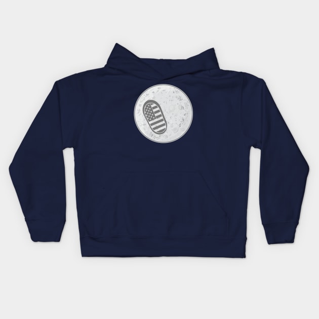 The First Footprint On The Moon Kids Hoodie by FunawayHit